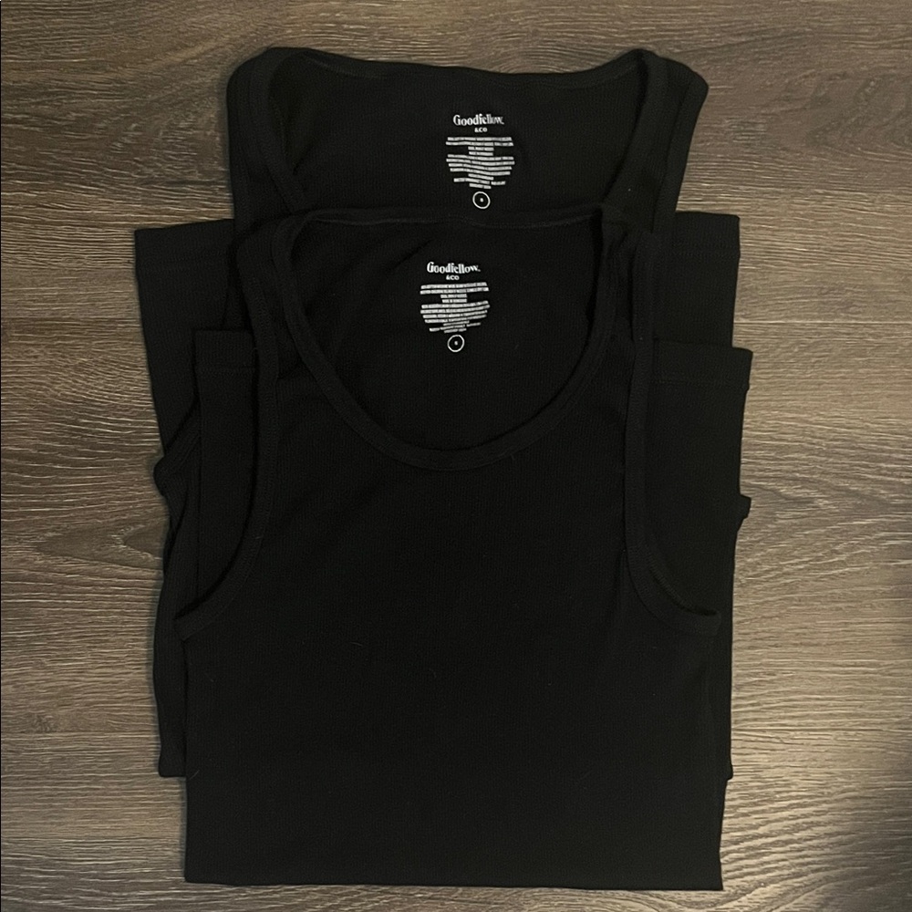 Set of 2 Goodfellow black ribbed tank. Size S